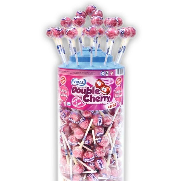 Sucette parfum cerise fourrée Bubble gum parfum tutti (à l'unité)